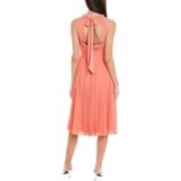 Ungaro NWT Amanda Pleated Midi Dress in Petal Pink/Peach Size Small‎ MSRP $795 - Picture 3 of 7